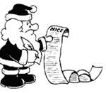 Santa checking his naughty and nice list
