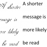 Shorter messages and clearer fonts make writing readable