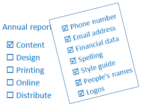 checklist for an annual report project