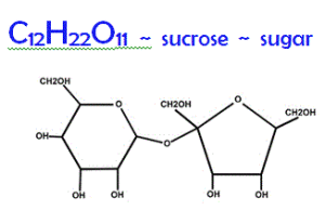 sucrose is sugar, words, formula and structure