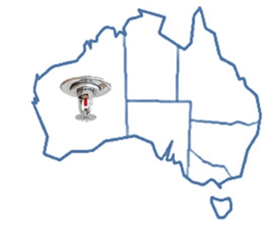 Fire sprinkler image over WA, not rotecting the rest of Australia
