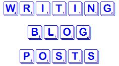 scrabble letters 'writing blog posts'